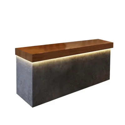 Produktbild von Theke Industriestil-Kassentheke Restaurant-Bar Bar-Theke Empfangstheke Rezeption Kasse Bar 180*60*100cm Grau【CTSN 180】