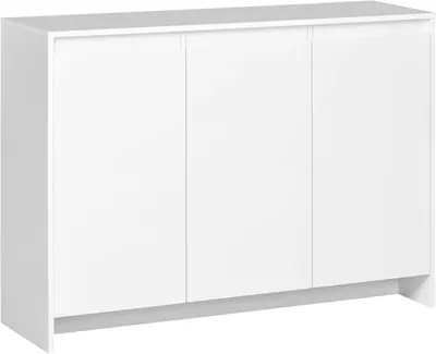 Image de Meuble de rangement - Buffet - Armoire - Meuble TV - Étagère - Blanc - 120x35x85 cm - Étagères réglables