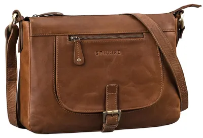 Productafbeelding van Vintage leren schoudertas voor dames, met rits