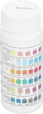 Zdjęcie produktu dla Paski testowe PH, paski testowe do wody 6 w 1, paski testowe do basenu, wartość PH, paski testowe twardości, zestaw testów jakości wody do stawów akwariowych