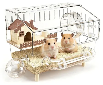 Productafbeelding van Dubbele Laag Hamsterkooi met Speelruimtes en Veiligheidselementen