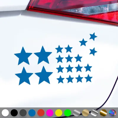 Produktbild von PantherPixel Sternchen Set Aufkleber Mehrteilige Sterne Sticker Auto Geschenkidee Farbe Blau