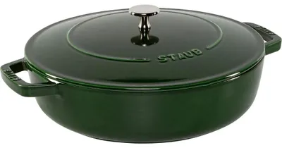 Image de STAUB, cocotte à braiser, modèle Chistera, 28 cm, 3,7 L, compatible induction, système de régulation de l'arôme