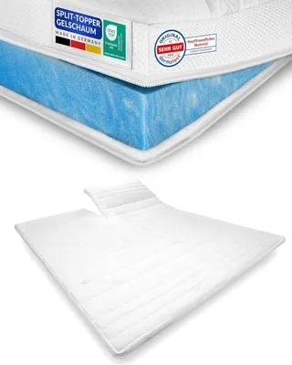 Produktbild von AM Qualitätsmatratzen | Split Topper Gelschaum | 200x220 cm | 6 cm Höhe | Matratzentopper | 200/220 | Gelschaum Topper