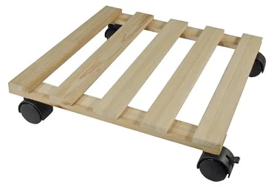 Produktbild von Pflanzenwagen - quadratisch - 35 cm - Holz - Multirolle