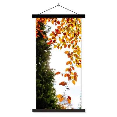 Produktbild von MuchoWow® Textilposter Herbst - Laub - Natur 90x180 cm mit schwarzem Rahmen - Dekoration Wohnzimmer