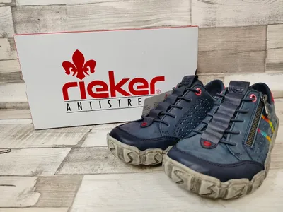 Produktbild von Rieker Damen Schnürschuh blau mit seitlichem Reißverschluss 36