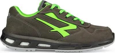 Produktbild von U-Power Red Lion Yoda, Unisex-Sicherheitsschuhe, leichte, flexible, pannensichere Lederturnschuhe, mit Infinergy-Einsatz, mit Aluminium-Zehenkappen - Grey & Green 38