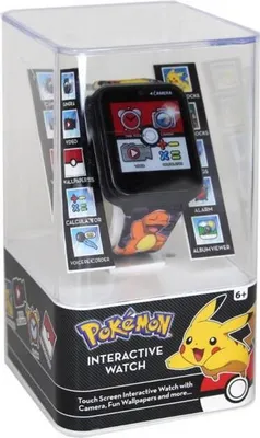 Image de Montre intelligente pour enfants Pokemon, montre interactive pour enfants avec caméra selfie, photo & vidéo, chronomètre, 3 fonds d'écran, 10 cadrans, dictaphone, réveil