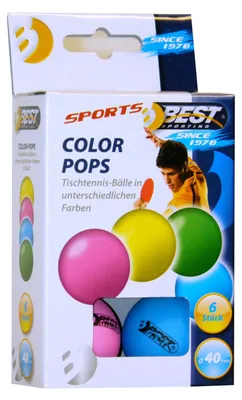 Produktbild von Best Sporting neon bunte Tischtennisbälle Color Pops 6 Stk.