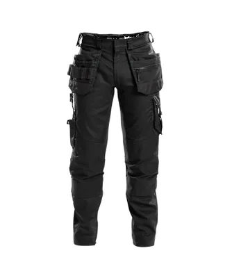 Produktbild von DASSY® FLUX Arbeitshose mit Stretch, Holstertaschen und Kniepolstertaschen SCHWARZ Gr.50 Länge: MINUS