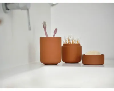Produktbild von Zone Denmark Zahnbürstenbecher Ume Terracotta, Zahnputzbecher, Steinzeug, Rot, 31544