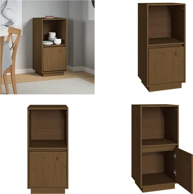 Image de vidaXL Buffet brun miel 38x35x80 cm bois de pin massif - Buffet - Buffets - Armoire - Armoire à buffet
