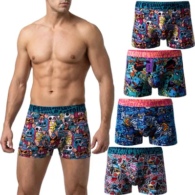Produktbild von PESAIL Herren Boxershorts, Gr. 5XL, 8x Unterhosen, M bis 6XL, Baumwolle, Modal, Retroshorts, Unterwäsche ohne kratzenden Etiketten, Farbmix 2