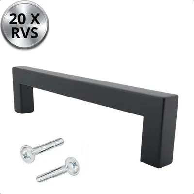 Productafbeelding van By MJM Atlanta meubelgreep 96mm mat zwart - set 20
