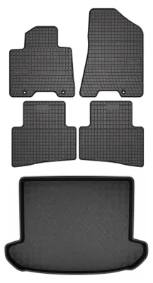 Zdjęcie produktu dla Dywaniki gumowe + mata bagażnika do Kia Sportage IV 2015- (górny poziom podłogi) – czarne, dopasowane – Wielganizator SolidPRO