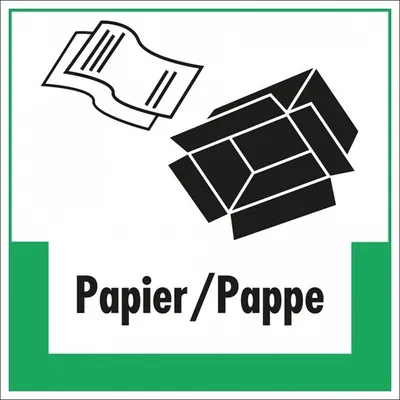 Produktbild von Dreifke® Schild I Abfallkennzeichen Papier/Pappe, mit Symbol und Text, Kunsts...
