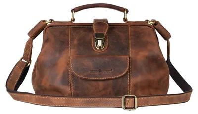 Zdjęcie produktu dla Greenburry torba na wieszak M skórzana brązowa torba na ramię 30x24cm torba lekarska torba damska skórzana torba antyczny brąz 1584M-25