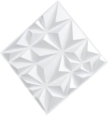 Immagine prodotto di SucceBuy Pannelli murali 3D, confezione da 33 pezzi da 11,81 x 11,81 pollici in PVC, copertura da 32 piedi quadrati, bianco diamante
