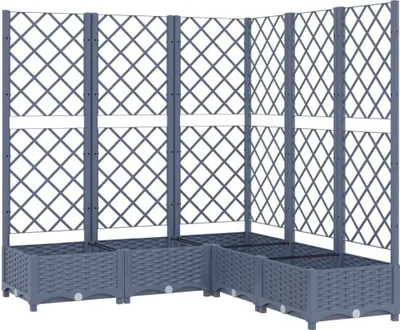 Zdjęcie produktu dla vidaXL Sadzarka z kratką niebiesko-szara 120x120x121,5 cm PP
