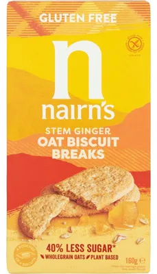 Obrázok produktu pre Nairn's Biscuit Breaks Oat & Ginger bez lepku 160 g - chrumkavé ovsené sušienky