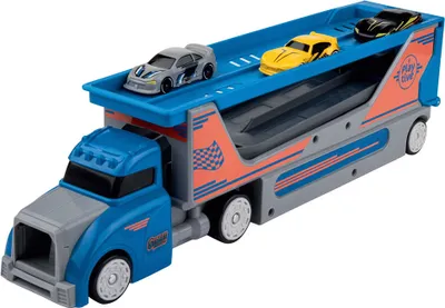 Produktbild von Playtive Racers Autotransporter blau mit Abschussfunktion Spielzeug Kinder