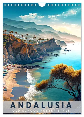 Produktbild von Andalusien – Wandkalender im Stil alter Schulplakate (Format DIN A4, Hochformat), CALVENDO, 12-monatiger Wandkalender