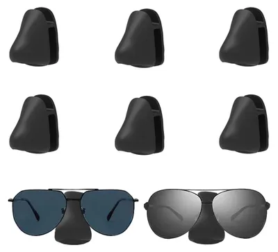 Immagine prodotto di Portaocchiali da parete, confezione da 6 pezzi, in plastica, colore nero, per occhiali da sole