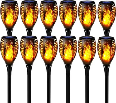 Produktbild von Speed 12ks 96LED solárna záhradná pochodeň s realistickým efektom plameňa 78CM, IP65 vodotesná solárna lampa pre vonkajšie prostredie, dvory, záhrady, trávniky
