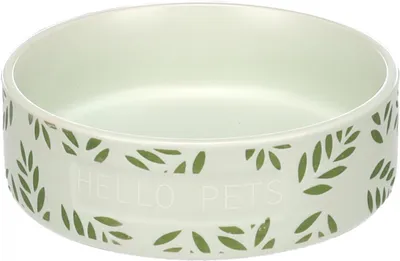 Productafbeelding van Flamingo voer- en drinkbak, model Leafs, rond, groen