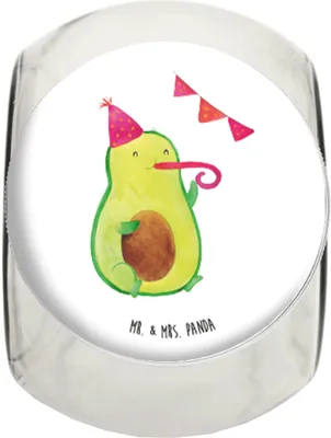 Produktbild von Mr. & Mrs. Panda Süßigkeitenglas Avocado Geburtstag XL 2000ml - Weiß - Geschenk, keksdose glas, Bonboniere, Kaffeedose, Frucht, Vorratsbehälter, Feier, Teedose, Party