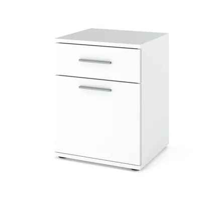 Obrázek produktu pro STIV Möbel | Noční stolek OLA Bílý Mat 40x52 cm | 1 zásuvka + dvířka | Otevírání vlevo nebo vpravo