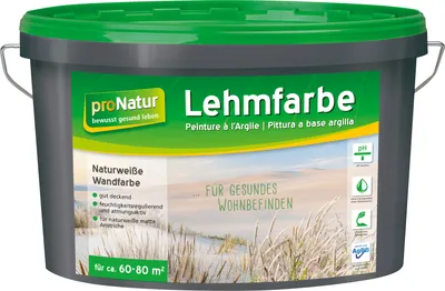 Produktbild von Pronatur Lehmfarbe Naturweiß 10 L weiß