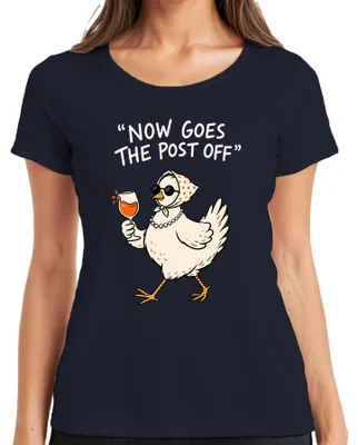 Produktbild von Now Goes The Post Off Huhn Aperol Spritz Wein Lustig Denglish Damen T-Shirt, Navy, 3XL
