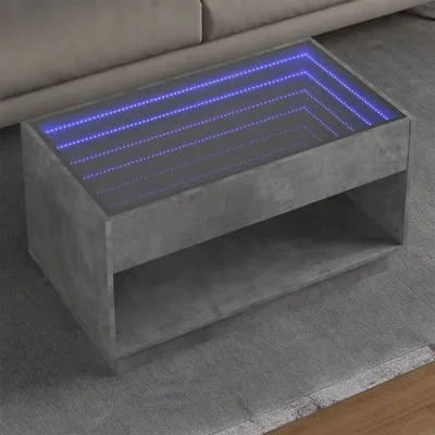 Image de Maison Exclusive - Table basse avec LED Infinity gris béton 90x50x50 cm