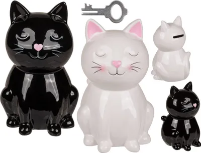 Produktbild von OOTB Spardose mit Schloss Katze ca. 16 cm