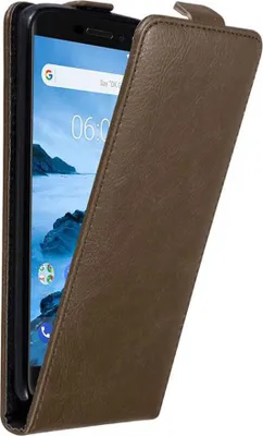Produktbild von Cadorabo Hülle für Nokia 6.1 Schutz Hülle in Braun Flip Etui Handyhülle Case Cover