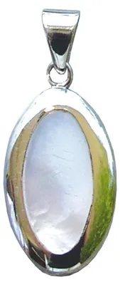 Produktbild von Anhänger "Perlmutt Oval" 2,5cm Silber 925