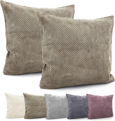 Obrázek produktu pro heimtexland ® 2-pack dekorační polštář kryt nap sametový polštář kryt 45x45 polštář 2 kusy Type836 Taupe
