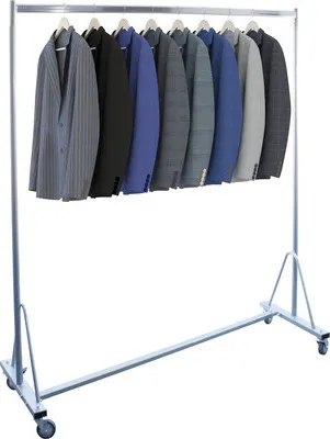 Image de Portemanteau professionnel très stable largeur 150cm argent capacité de charge 150kg sur roulettes