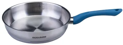 Productafbeelding van Fackelmann Essential koekenpan, diameter 24 cm, van roestvrij staal. Ergonomisch handvat, optimale warmtegeleiding, geschikt voor alle soorten fornuizen