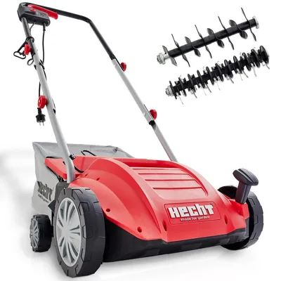 Zdjęcie produktu dla Hecht 1420, elektryczny aerator, 1500 watów, szerokość robocza 32 cm, z koszem na skoszoną trawę z tyłu
