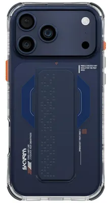 Productafbeelding van Skinarma Haxa telefoonhoesje voor iPhone 17 Pro Max, blauw. Met magnetische oplaadfunctie en opklapbare standaard