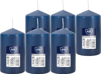 Obrázek produktu pro BISPOL cylindrická svíčka Aura 30H 10CM SW60/100 GRANATOWA 6ks.