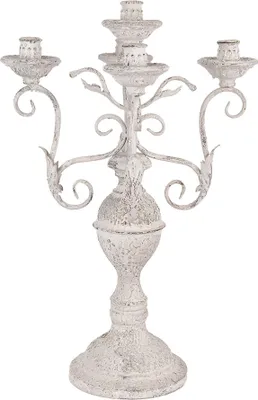 Obrázok produktu pre Sviečnik Clayre & Eef Ø 29x58 cm Biely kov