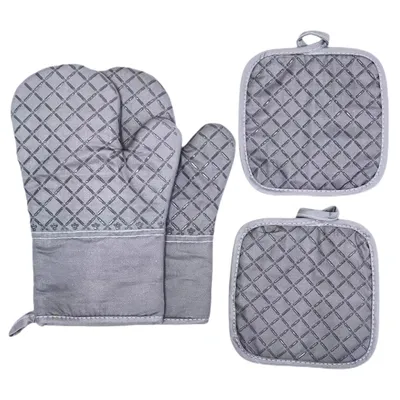 Produktbild von 4er Set Ofenhandschuhe,rutschfestes Silikon Lange Backhandschuhe