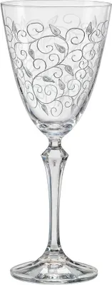 Produktbild von Rotweingläser Bohemia Kristallglas Weinglas, Leaves Clear, Gravur, 350 ml, 6er Set