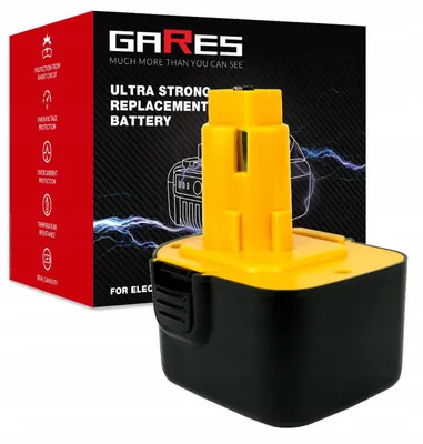 Zdjęcie produktu dla GARES Akumulator Bateria do elektronarzędzi Black&Decker KC1262F KC12K KC1251CN CHT400 | 12 V 2Ah | Seria Wzmocniona High-Performance | Wysoka Moc