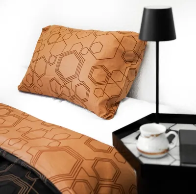 Zdjęcie produktu dla 100% bawełniana pościel z poszewką na poduszkę i poszwą na kołdrę w sześciokątny wzór 155x220 cm