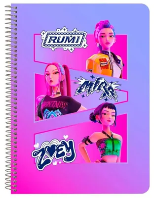 Produktbild von Safta K-pop Demon Hunters A5 Notizbuch Rosa Kinder Rosa One Size